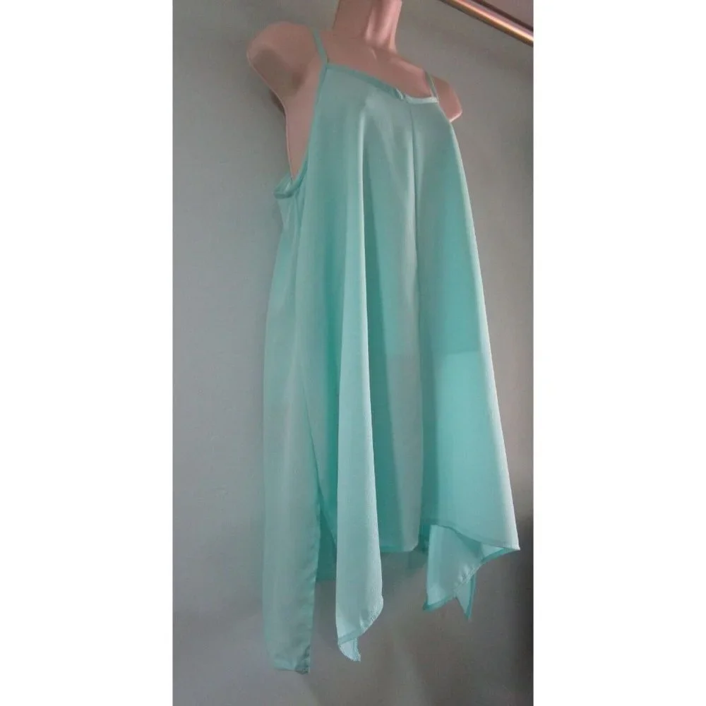Maze Collection Mint Green XL Dress Side Tail  Partially Lined Poly Crepe NWT - Picture 2 of 12